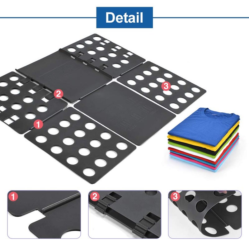 BoxLegend T Shirt Folding Board T Shirt Folder Clothes Folder Laundry Organizer Easy and Fast for Kid and Adult to Fold Clothes Black - Image 2